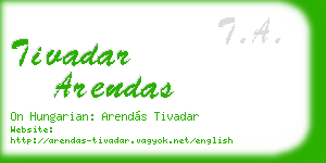 tivadar arendas business card